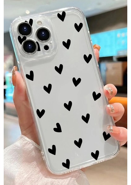 Iphone 15 Pro Uyumlu Desenli Şeffaf Silikon Kılıf MNL31 modelleri