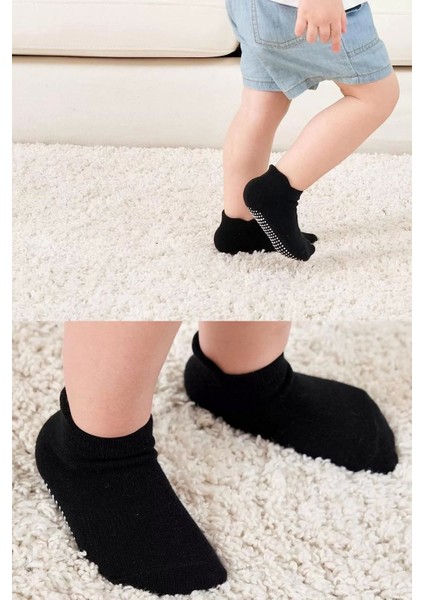 6'lı Sneakers Kaymaz Penye Çorap BS20102 Gri Beyaz Siyah indirimleri