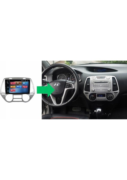 Hyundai I20 Dijital Klima 2k Çözünürlükte Ekran Android 15 Multimedya Sistemi 8+256 Myway (2008-2012)