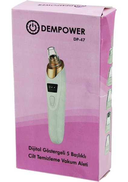 Cilt Bakım Aleti Vakum Akne- Gözenek- Siyah Nokta Temizleme USB Şarj - 5başlık Dijital G.- 3kademe Hız