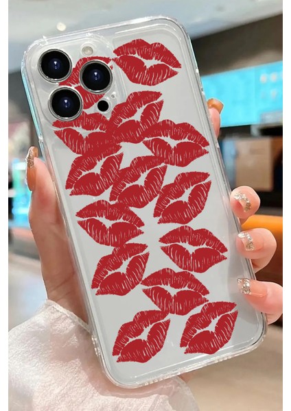 Iphone 15 Pro Uyumlu Desenli Şeffaf Silikon Kılıf MNL27