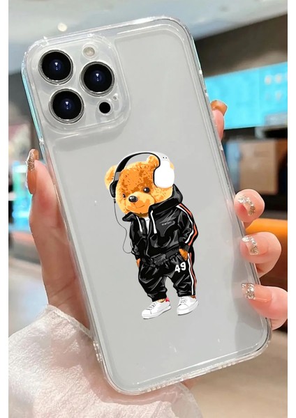 Iphone 15 Pro Uyumlu Desenli Şeffaf Silikon Kılıf MNL22
