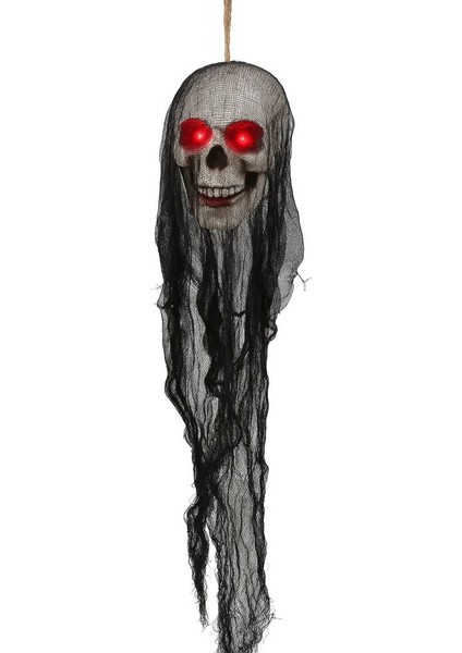 Halloween Cadılar Bayramı Işıklı Kafatası Tüllü Asma Dekor fiyatları