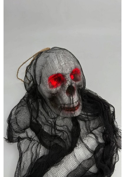 Halloween Cadılar Bayramı Işıklı Kafatası Tüllü Asma Dekor fırsatları