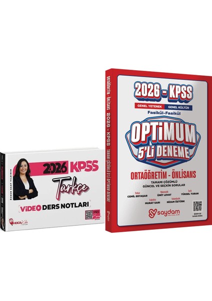 2026 Kpss Türkçe Video Ders Notları Öznur Saat Yıldırım - Optimum 5 Deneme
