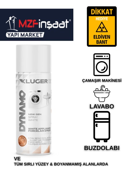 Özel Amaçlı Emaye Sprey Boya Beyaz 400 ml (Beyaz Eşya Küvet Lavabo Çizik ve Rötuşlarda)
