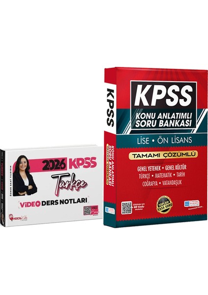 2026 Kpss Türkçe Video Ders Notları Öznur Saat Yıldırım - Lise Önlisans Konu Ant. Soru
