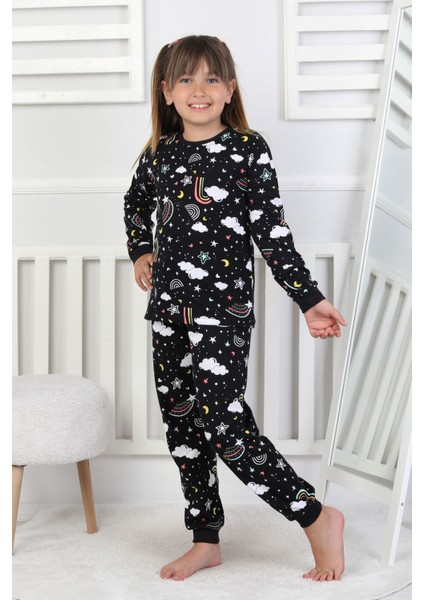Cute Dreams Pattern Uzun Kollu Kız Çocuk Pijama Takımı fiyatları