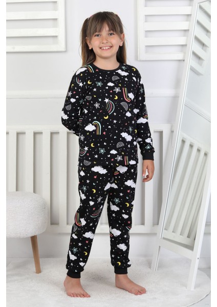 Cute Dreams Pattern Uzun Kollu Kız Çocuk Pijama Takımı indirimleri