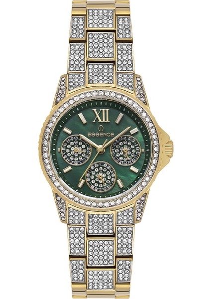 ES6932FE.170 Taşlı Tasarım Çelik Kordon Çelik Kasa 5 Atm Suya Dayanıklı Altın Renk Kadın Kol Saati