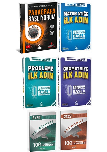 Anla Kazan + Arı 2026 Sıfırdan Başla Paragraf + Matematik + Problem + Geometri + Anla Kazan Deneme modelleri