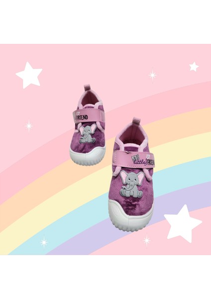 Tam Ortopedik Cırtlı Fil Figürlü Kışlık Kreş Anaokulu Ev Panduf