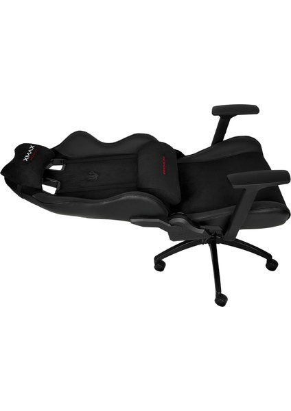 / Rio Terletmez Kısmi Derili Kadife Kumaş Kırmızı Siyah Gaming Oyuncu Koltuğu / 120 kg Taşır
