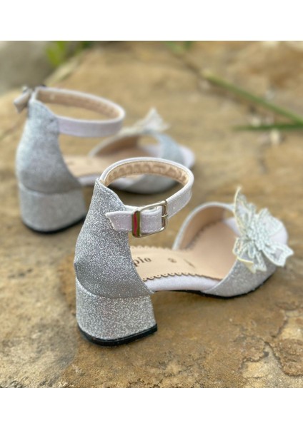 Kız Çocuk Topuklu Ayakkabı, Kelebek Detaylı Topuklu Ayakkabı modelleri