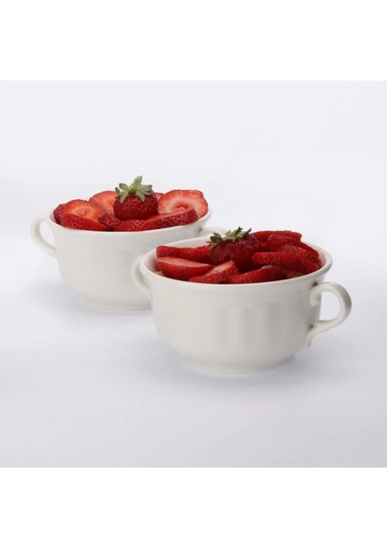 Beyaz 11 cm Çift Kulplu Porselen Çorba Kasesi, 4 Adet, Şık ve Kullanışlı Tasarım fiyatları