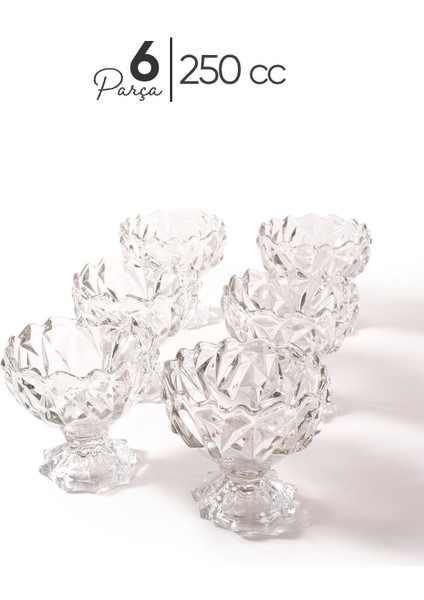 6'lı Cam Çerezlik Seti, Pratik ve Şık 250 cc Porsiyonlar fiyatları