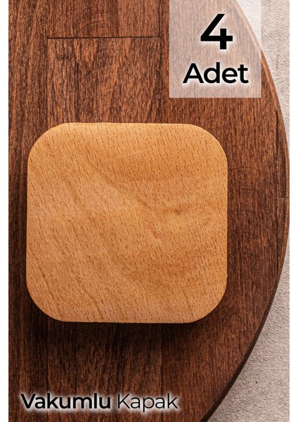 Kahverengi 4'lü Ahşap Soft Kare Kapak, Uyumlu ve Şık Tasarım modelleri