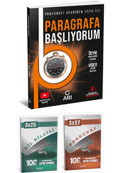 Anla Kazan + Arı Paragrafa Başlıyorum + Paragraf Dil Bilgisi Deneme 3 Lü Set fiyatları