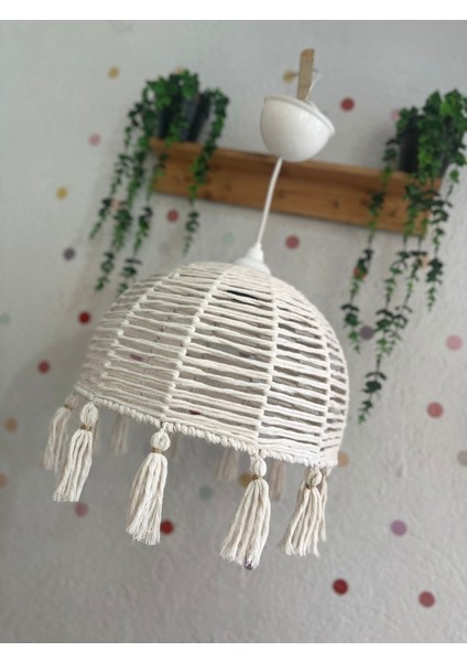 Şık Ekru Makrome Avize, Mutfak, Balkon, Salon ve Teras Dekorasyonu Için Harika Seçim fırsatları