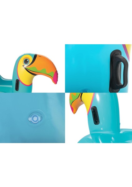 Tukan Kuşu Binici - Şişme Tukan Kuşu - Tutmalı Deniz Binici Tukan - Deniz Yatağı Tucan - Binici Tukan Kuşu 207X150 Cm.