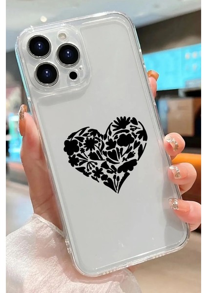 Iphone 14 Pro Max Uyumlu Desenli Lüx Şeffaf Silikon Kılıf MNL16