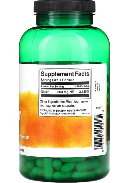 Niacin 500 mg 250 Kapsül fiyatları