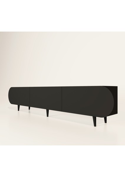 Regulus Mdf 3 Kapaklı Ahşap Ayaklı 200 cm Country Tv Ünitesi