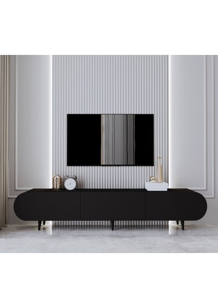 Regulus Mdf 3 Kapaklı Ahşap Ayaklı 200 cm Country Tv Ünitesi modelleri