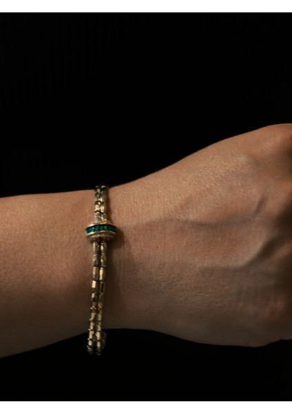 Saaden Gold Çift Yol Çelik Tasarım Bileklik fiyatları