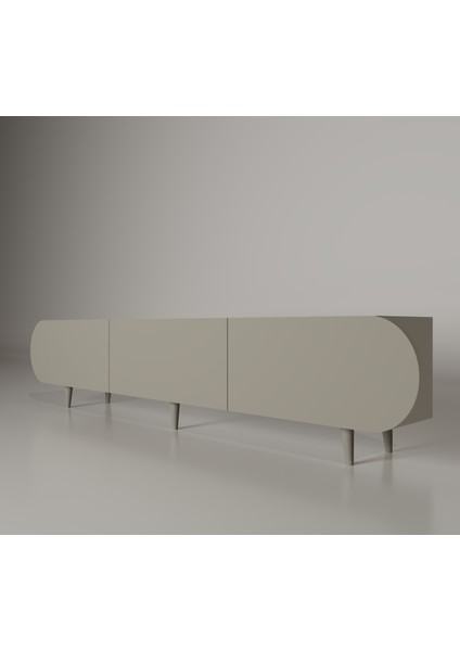 Regulus Mdf 3 Kapaklı Ahşap Ayaklı 200 cm Country Tv Ünitesi