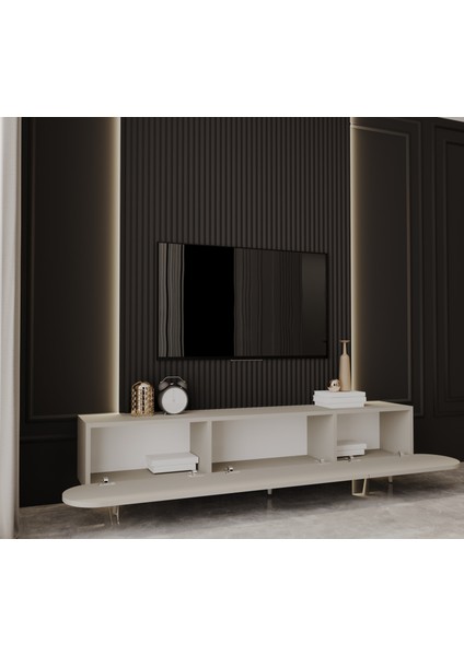Regulus Mdf 3 Kapaklı Ahşap Ayaklı 200 cm Country Tv Ünitesi modelleri