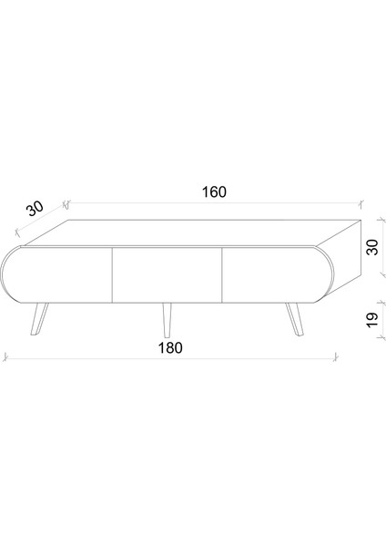 Regulus Mdf 3 Kapaklı Ahşap Ayaklı 200 cm Country Tv Ünitesi indirimleri