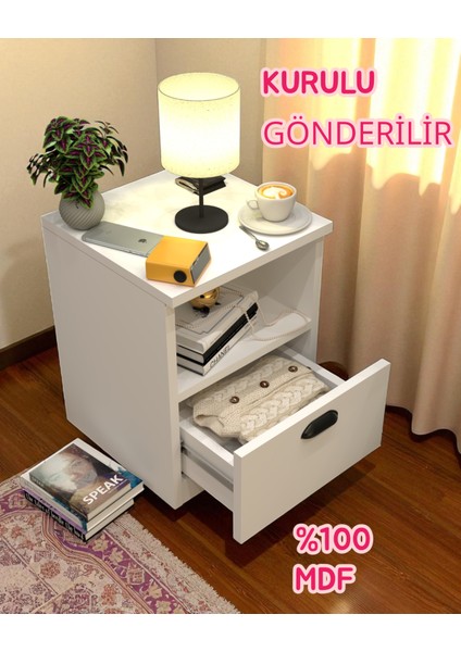 Nori1 Gizli Bölmeli Komodin,mdf,kurulu Gönderilir,montaj Gerekmez