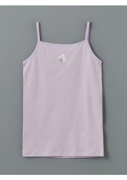 Lcw Kids Ekru Kare Yaka Çiçekli Kız Çocuk Atlet 2'li modelleri