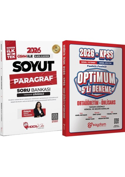 2026 Kpss Soyut Paragraf Soru Bankası Öznur Saat Yıldırım - Optimum 5 Deneme
