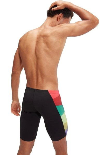 Placement Digital V-Cut Jam-Mer Erkek Yüzücü Mayosu Siyah-Renkli fiyatları