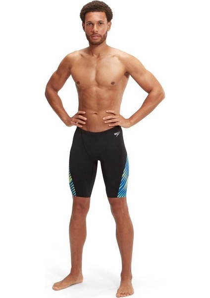 Allover Digital V-Cut Jam-Mer Erkek Yüzücü Mayosu Siyah-Mavi fiyatları