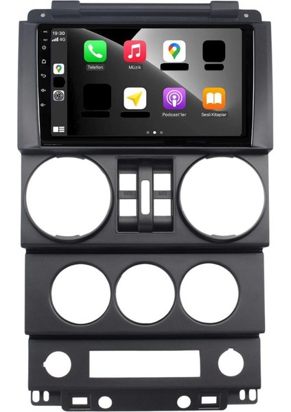 Jeep Wrangler 2k Çözünürlükte Ekran Android 15 Multimedya Sistemi 8+256 Myway (2007-2010) fırsatları