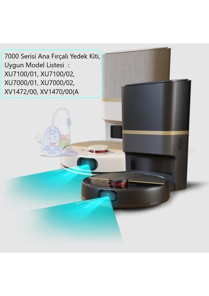 Philips Homerun 7000 Uyumlu Robot Süpürge Yedek Set – 2 Filtre + Ana Fırça + Yan Fırça – XU7000 indirimleri