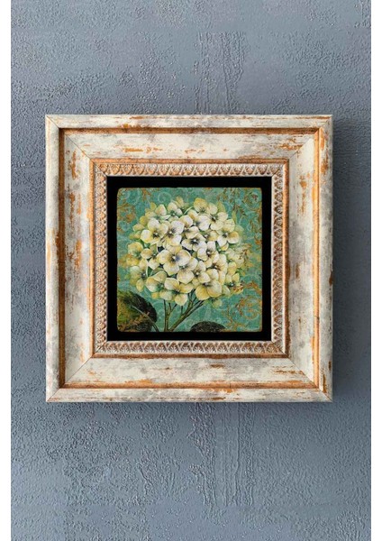 Turuncu 20X20 cm Taşlı Çerçeveli Duvar Dekoru