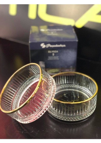 Altın Renkli 510CC Çift Çerezlik Kase Seti, Şık ve Kullanışlı Tasarım