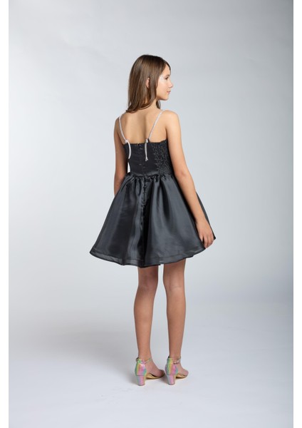 Kız Çocuk/genç Yeni Model Kumaş Tam Kalıp Kısa Abiye Elbise 5554 modelleri