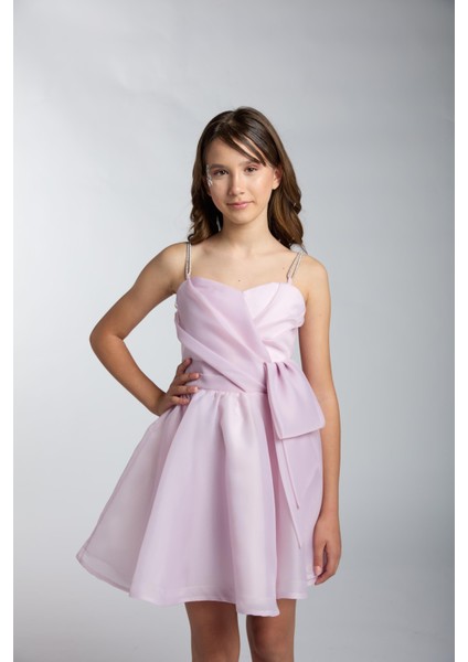 Kız Çocuk/genç Yeni Model Kumaş Tam Kalıp Kısa Abiye Elbise 5554 fiyatları