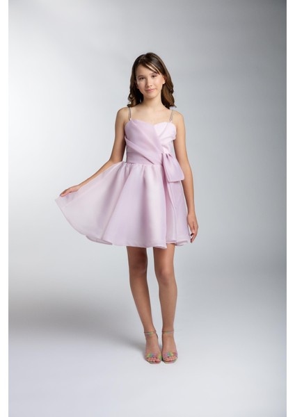 Kız Çocuk/genç Yeni Model Kumaş Tam Kalıp Kısa Abiye Elbise 5554 modelleri