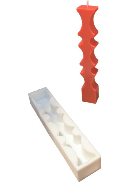 2d Uzun Mum Kalıbı, Silikon, Beyaz, 1 Adet, Ev Dekorasyonu Için Ideal fırsatları