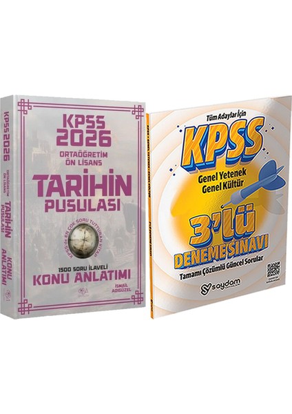 2026 Kpss Ortaöğretim Ön Lisans Tarihin Pusulası Konu Anlatımı Ismail Adıgüzel - 3 Deneme