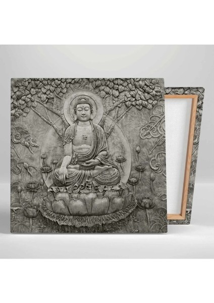 Renkli Buda Heykeli ve Yaşam Ağacı Kanvas Tablo, Meditasyon ve Yoga Dekoru fiyatları