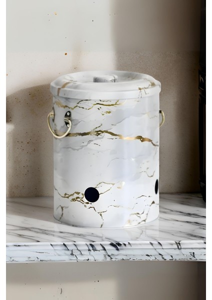 Marble White Desenli Soğanlık ve Sebzelik Seti, Modern ve Şık Tasarım