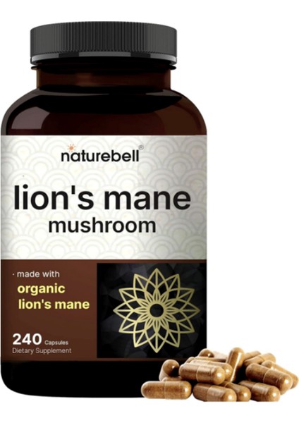 Lions Mane Mushroom Organic 9,000 mg 240 Capsules indirimleri