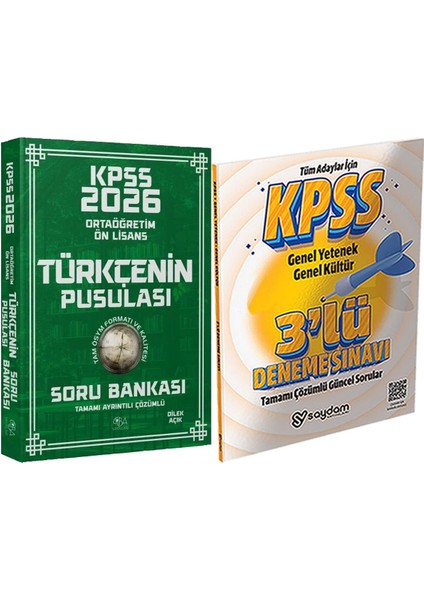 2026 Kpss Ortaöğretim Ön Lisans Türkçenin Pusulası Soru Bankası - 3 Deneme